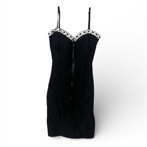 Black tight mini dress with lace